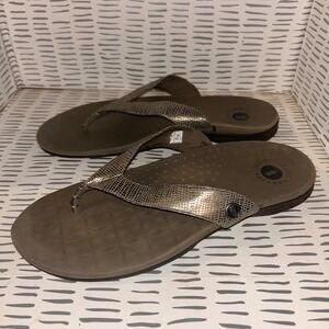 Revitalign Chameleon Women's Bronze‎ Orthotic Thong Sandals Flip Flops EU 39.5